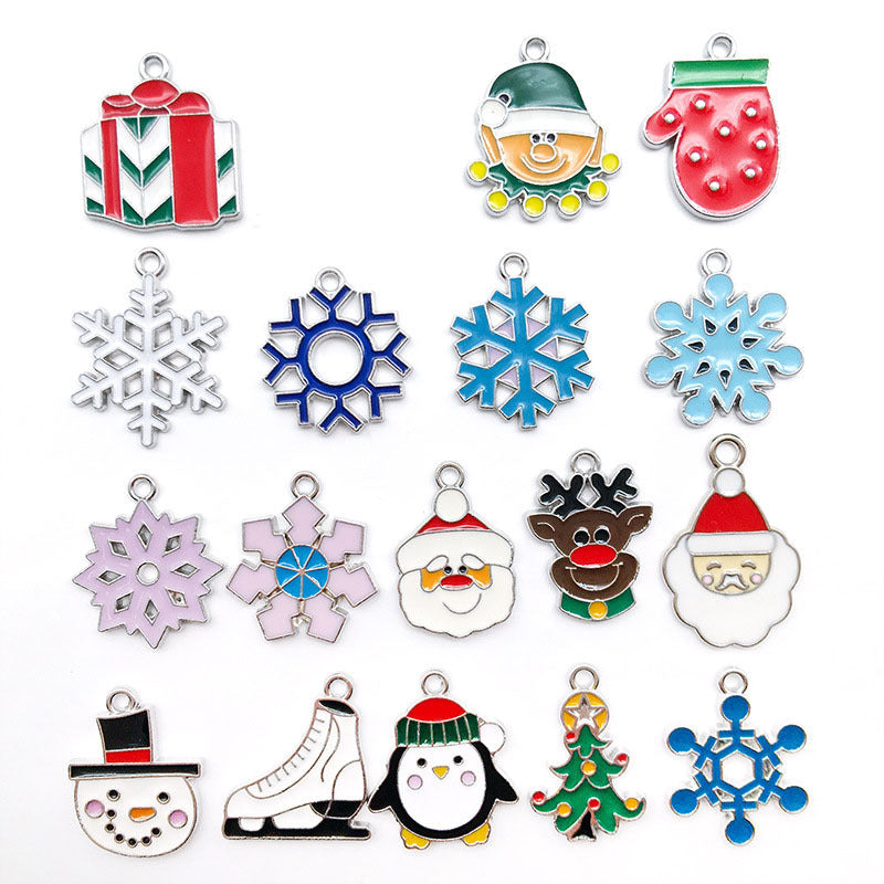 Wholesale Christmas Alloy Drip Oil DIY Necklace Pendant Accessories